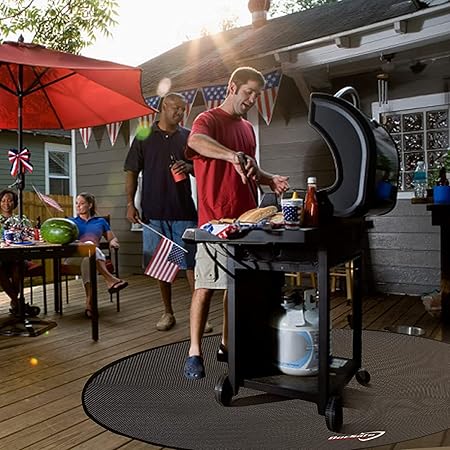 DocSafe 60 x 60 inches Round Under Grill Mat,Large 4 Layers Fire Pit Mat,Fireproof Mat Heat Insulated Protector for Deck,Patio,Grass,Smoker,BBQ,Reusable Oil-Proof and Waterproof Indoor Fireplace Pad 2 DocSafe 60 x 60 inches Round Under Grill Mat,Large 4 Layers Fire Pit Mat,Fireproof Mat Heat Insulated Protector for Deck,Patio,Grass,Smoker,BBQ,Reusable Oil-Proof and Waterproof Indoor Fireplace Pad - Image 2