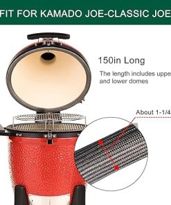 Wire Mesh Gasket Kit for Kamado Joe Classic High Temp Fiberglass Gasket Replacement BBQ Smoker Seal Accessories Self Stick Felt 150″ Long 2
