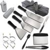 MaGiLL Outdoor BBQ Tools Set Accessories Kit Griddle Grilling Tools Spatulas Set Stainless Steel Grill BBQ Spatula Kit