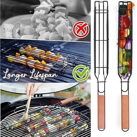 Portable Bbq Grilling Basket Stainless Steel Nonstick Barbecue Grill Basket Tools Grill Mesh for Meat 2 Portable Bbq Grilling Basket Stainless Steel Nonstick Barbecue Grill Basket Tools Grill Mesh for Meat - Image 2