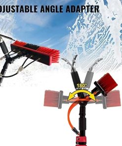 Solar Panel Cleaning Water Fed Pole 23.6Ft Aluminum Telescopic Pole for Window Cleaning Solar Panel Conservatory Roof Cleaning Tools/ 35Cm Brush Head,Brush Head 2