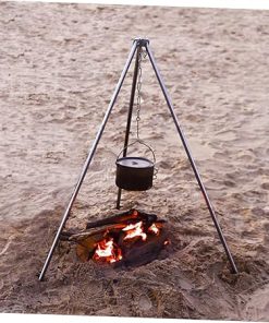Camping Triangle Support BBQ Pot Rack Sturdy Safe Aluminum Cooking Stand 2
