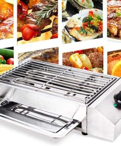 Countertop Electric BBQ Grill, Flat Top Grill Hot Plate Barbecue Grills Indoor/Outdoor Portable Electric Griddle with Adjustable Thermostatic Control 110V 2
