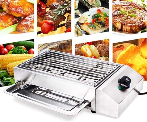 Countertop Electric BBQ Grill, Flat Top Grill Hot Plate Barbecue Grills Indoor/Outdoor Portable Electric Griddle with Adjustable Thermostatic Control 110V - Image 2