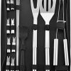 SEFAX Portable Camp Cooking Utensil Set, Stainless Steel Grilling Kit, Grill Accessories, BBQ Tools Set, Suitable for Travel, Picnics, RVs, Camping, BBQs (Size : 16pcs)