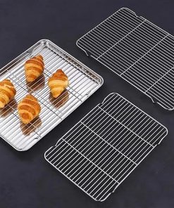 BBQ Grill mesh Barbecue Grill Non-Stick Baking Mesh Thick Roast Meat Stainless Steel Outdoor BBQ Grilling Mesh Cooking Accessories Universal 2