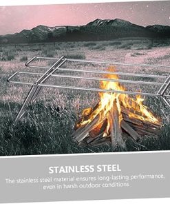 Barbecue Mesh Grill Barbecue Grill Mesh Outdoor Grill BBQ Supply Camping Barbecue Rack Bonfire Grill Grate Grill Rack Grill Net Stainless Steel BBQ Mesh Multifunction Burner 2