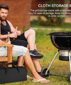BBQ Grill Accessories Grilling Tools Set, 7PCS Stainless Steel BBQ Accessories with Carry Bag, Barbecue Utensils Set 2