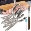 Rib Prep Tool, Rib Skinner Membrane Removal Tool, BBQ Rib Skinner, Membrane Remover Stainless Steel Tool, Ergonomic Design for Easy Membrane Removal, Dishwasher Safe BBQ Accessories(3pcs) 3