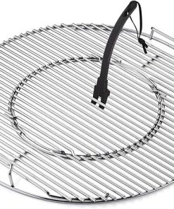 KAMaster Stainless Steel Hinged Cooking Grate with Lifter for Weber 22in Charcoal Kettle Grill