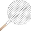 HANABASS Stainless Steel Round Grill Basket Bbq Accessories Roasting Net for Outdoor Barbecue Large Cooking Area Fish Grilling Rack