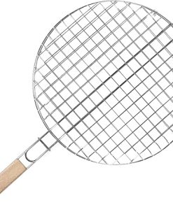 HANABASS Stainless Steel Round Grill Basket Bbq Accessories Roasting Net for Outdoor Barbecue Large Cooking Area Fish Grilling Rack