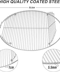22″ Cooking Grate Hinged for Weber, 7436 Charcoal Grill Grate Round Hinged, Replacement Part for Weber One-Touch, Performer and Bar-B-Kettle Series, Grill Grate BBQ for Weber Series 2