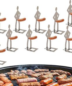 Stainless Steel Hot Dog Stand - Funny Sausage Holder for BBQ, Camping & Outdoor Cooking (10PCS)