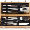 TigerChef Grill Set Stainless Steel Non Slip Rubberized Utensils Basting Fork, Locking Tongs, Spatula, Basting Brush, Bamboo Skewers, BBQ Grill Oven Brush, Steak Weight, & Grill Surface Thermometer 4
