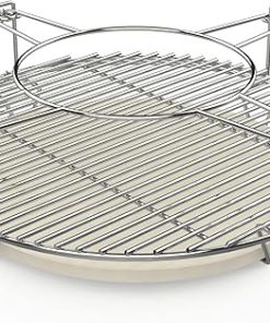 BBQ Future 18" Cooking System Kit for Large Big Green Egg, Grill Accessories for Kamado Joe Classic and Other Kamado Grill, Multi-Level Cooking Base Rack Ceramic Deflector Plates Grid Grate Set