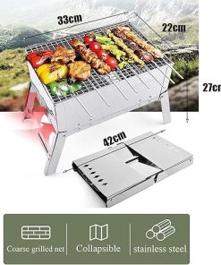 BBQ Grill Tools Set, Stainless Steel BBQ Accessories Utensils Set with Barbecue Grill Fire Pit & Storage Case, Grill Tools Set for Outdoor Camping Barbecue 2