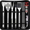 3Pcs BBQ Grill Accessories, Stainless Steel BBQ Tools Set Grilling Kit for Smoker Kitchen Camping 3