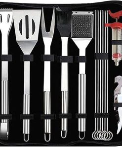 Grilling Accessories BBQ Grill Tools Set, 13 Pcs Stainless Steel Barbecue Grill Tools Kit with Injector, Barbecue Utensil Gifts