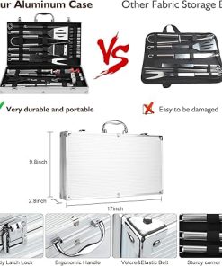 Grill Set, Grilling Gifts for Men, 34PCS BBQ Tools Accessories for Outdoor Grill with Aluminum Case, Spatula,Tongs &Skewers,Smoker Accessories for Birthday, Dad, Wedding 2