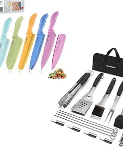 HAUSHOF Large Grilling Accessories and HAUSHOF Kitchen Knife Set