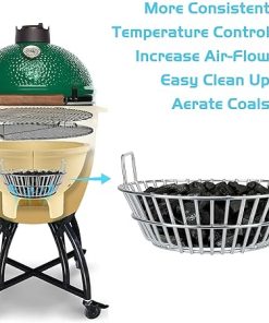 Charcoal Basket for Big Green Egg Large Size Grill Accessories 14inch Ash Basket fit Kamado Joe Classic Stainless Steel Smoker BBQ Replacement Parts #8537 2