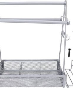 Grill Caddy, BBQ Condiment Holder Picnic Utensil Grill Caddy Camp Kitchen Organizer Kitchen Utensil Organizer with Paper Towel Roll Holder for Outdoor Party