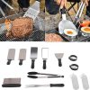 Set of Barbecue Accessory: Stainless Steel Grill Plate Food Tongs Outdoor Bbq Tools for Meat Veggies 3