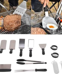 12Pcs Stainless Steel Grilling Kit, Heat Resistant BBQ Grill Tool Set With Storage Bag Grill Accessories Grill Set For Outdoor Grill, Birthday Parties