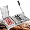 Bbq Sticks 50PCS Round Stainless Steel Wooden Handle BBQ Skewers Reusable Non-Magnetic Barbecue Round Stick Outdoor Camping Picnic BBQ Tool (Color : Silver Size : 50pcs) (Silver 50pcs) 4
