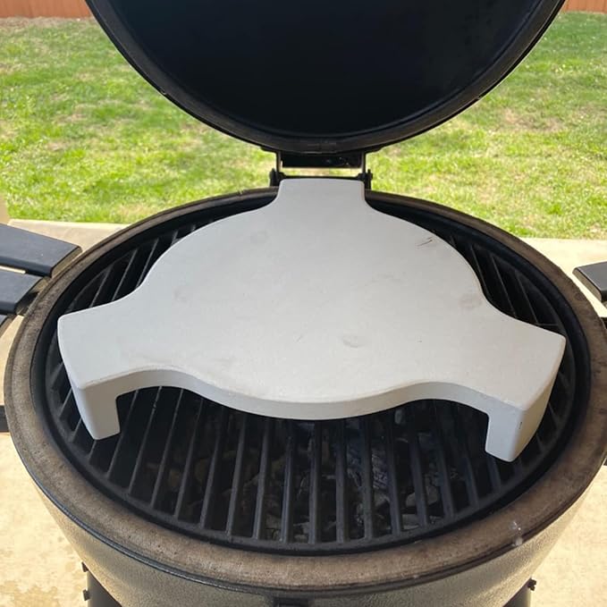 For 18″ Large Big Green Egg Grill Heat Deflector, Plate Setter, Smoking Stone, Pizza Stone With Three Legs, 18″ Kamado Grill, Chargriller 18″ Akorn Kamado 2 For 18" Large Big Green Egg Grill Heat Deflector, Plate Setter, Smoking Stone, Pizza Stone With Three Legs, 18" Kamado Grill, Chargriller 18" Akorn Kamado - Image 2