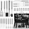 26-Piece BBQ Grill Accessories Set | Ultimate Grilling Tools for Men - Heavy Duty Stainless Steel BBQ Utensils Kit with Aluminum Case & Grill Brush for Dad on Birthday & Christmas
