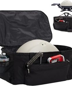 NOELIFE Padded Carry Bag for Weber Q1200 Q1000 Q1400 Liquid Propane Grill, 600D Water-Resistant Outdoor BBQ Grilling Carrying Case for Weber Q1200, Black (Bag Only)