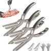 Pitboss Rib Prep Tool Membrane Remover, Rib Membrane Removal Tool, BBQ Rib Skinner Membrane Removal Tool, Rib Prep Pro Series Rib Membrane Remover Accessory Kit, Food-Grade 304 Stainless Steel(3PCS)