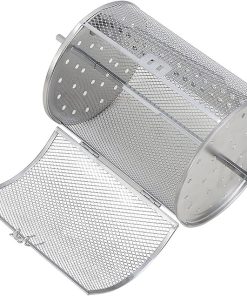 Air Fryer Accessories Rotisserie Grill Basket with Rotating Shaft Rotary ​Baking Cage Stainless Steel Oven Roast Basket Air Fryer Grill Accessory for BBQ Grill Bakeware​ Tool