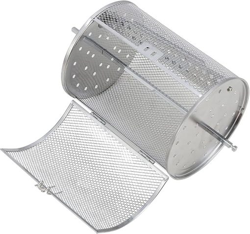 Air Fryer Accessories Rotisserie Grill Basket with Rotating Shaft Rotary ​Baking Cage Stainless Steel Oven Roast Basket Air Fryer Grill Accessory for BBQ Grill Bakeware​ Tool