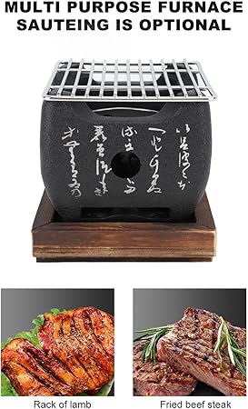 Japanese Style Barbecue Grill, Barbecue Stove Portable Food Charcoal Stove Square BBQ Plate Household Barbecue Tools Accessories(5.3×5.9in) 2 Japanese Style Barbecue Grill, Barbecue Stove Portable Food Charcoal Stove Square BBQ Plate Household Barbecue Tools Accessories(5.3x5.9in) - Image 2