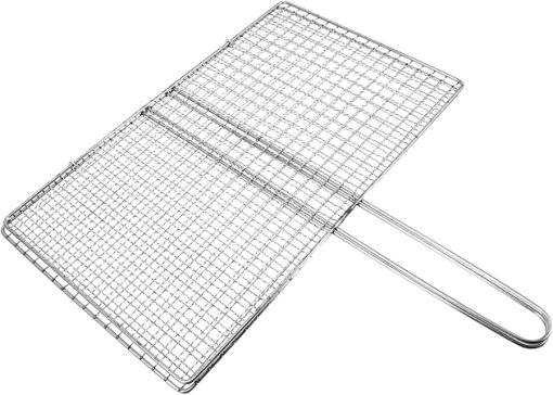Outdoor Portable BBQ Tool Round Grill Grate Meat Grill Rack Vegetable Mesh Easy to Hold Fish Rack
