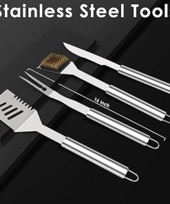 BBQ Grill Tools Set, 32PCS Extra Thick Stainless Steel Grill Accessories with Long Handles, Carry Case, Grill Utensils Gift for Men Women Camping Backyard Barbecue 2