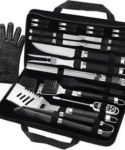 POLIGO 26PCS BBQ Accessories for Outdoor Grill Utensils Set Stainless Steel BBQ Tools Grilling Tools Set for Birthday Fathers Day Dads Presents, Barbecue Accessories Ideal Grilling Gifts for Men Women
