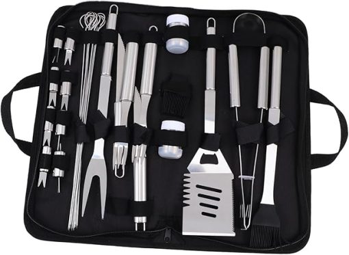 POPETPOP BBQ Tool Set 12-Piece Stainless Steel Grill Accessories Kit for Outdoor Grilling Camping and Holidays