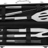 1 Set Stainless Steel Grill Tool with Case BBQ Accessories for Outdoor Grilling Ergonomic Design Lightweight Durable for Barbecue Parties and Camping