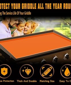 Silicone Griddle Mat for 36″ Blackstone Grill | 36 Inch Heavy Duty Food Grade Reusable BBQ Blackstone Griddle Cover | All Season Cooking Surface Protective Grill Mat-Orange 2