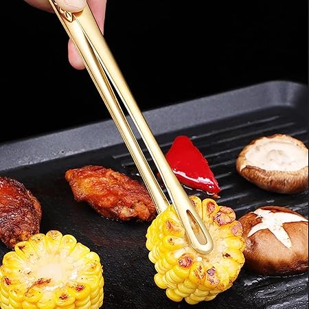 BBQ grill tongs, Stainless Steel Food Clip Long Handle Non-Slip BBQ Steak Clip Kitchen Cooking Tool Accessories PliersS 2 BBQ grill tongs, Stainless Steel Food Clip Long Handle Non-Slip BBQ Steak Clip Kitchen Cooking Tool Accessories PliersS - Image 2