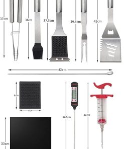 24pcs BBQ Accessories Stainless Steel Barbecue Tools with Grill Mats Aluminum Storage Box Outdoor Barbecue Grill Utensils Set for Camping Family Picnic Party Father’s Day 2