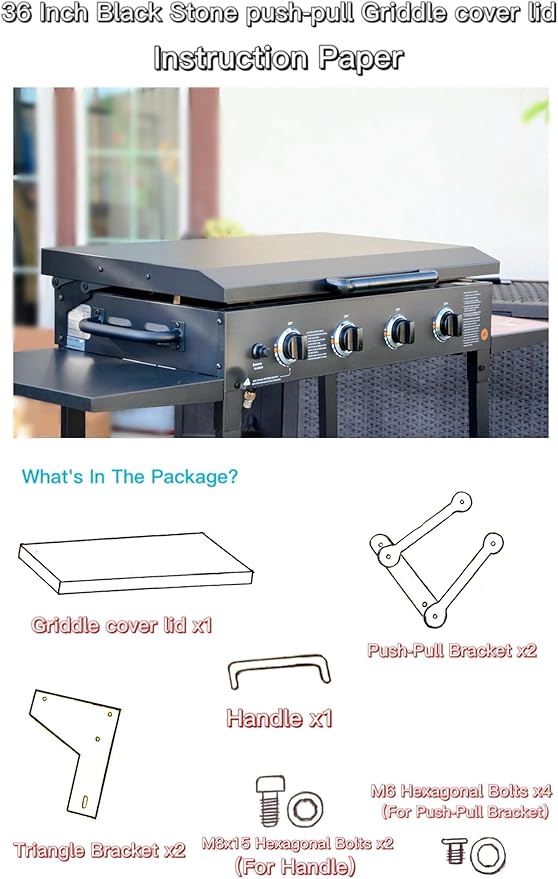 Jforest 36 inch Griddle Hard Lid, Hinged Cover with Heatproof Handle, Compatible with 36” Blackstone Griddle top, Waterproof Hinged Griddle Lid, Flat Top Cover for Blackstone (36 inch) 2 Jforest 36 inch Griddle Hard Lid, Hinged Cover with Heatproof Handle, Compatible with 36” Blackstone Griddle top, Waterproof Hinged Griddle Lid, Flat Top Cover for Blackstone (36 inch) - Image 2