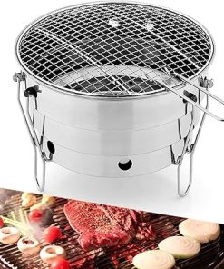 Charcoal grills Mini BBQ Grill Stainless Steel BBQ Grill Folding Barbecue Accessories Portable Kitchen Cooking Tools For Outdoor Camping 2