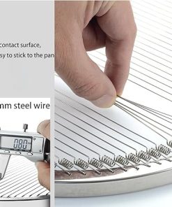 Stainless Steel Round BBQ Grill Mesh Barbecue Net Tray Multi Purpose Racks for Steaming and Cooling Cross Wire Design，29cm, 33cm(29cm) 2