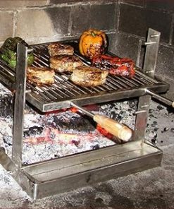 Portable Camping Grill. Cook Over a Fireplace or Campfire with an All SS Argentine Santa Maria Cooking Grate and Drip Pan. 18 X 17 Inch Grill 2