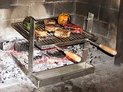 Portable Camping Grill. Cook Over a Fireplace or Campfire with an All SS Argentine Santa Maria Cooking Grate and Drip Pan. 18 X 17 Inch Grill 2 Portable Camping Grill. Cook Over a Fireplace or Campfire with an All SS Argentine Santa Maria Cooking Grate and Drip Pan. 18 X 17 Inch Grill - Image 2